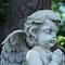 13.5" Gray Kneeling Praying Cherub Angel Outdoor Statue